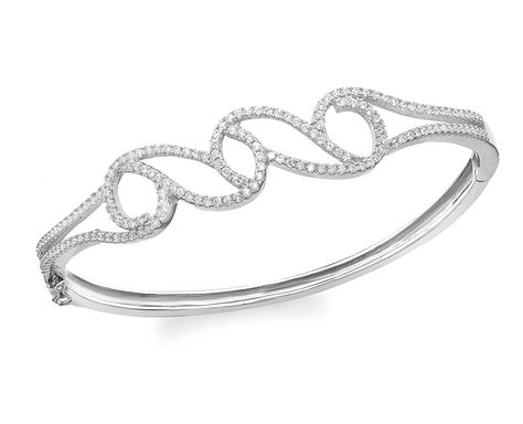 Tuscany Silver Sterling Silver Rhodium Plated Cubic Zirconia Leaf Bangle >>> Read more info by clicking the link on the image. #Bracelets Oval Bangle, Womens Silver Jewelry, Silver Jewelry Accessories, Jewelry For Her, Cz Stone, Silver Bracelets, Tuscany, Rhodium Plated, Diamond Jewelry