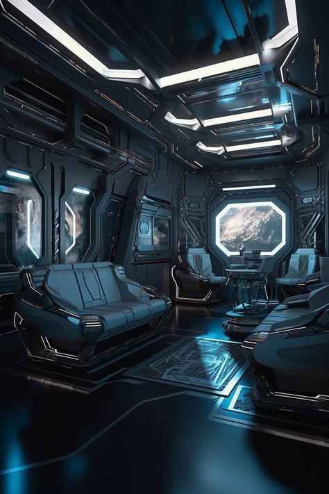 Space Ships Concept Interior, Spaceships Aesthetic, Future Aesthetic Sci Fi, Scifi Home, Fantasy Mine, Science Fiction Aesthetic, Interior Spaceship, Sci Fi Spaceship Interior, Spaceship Room