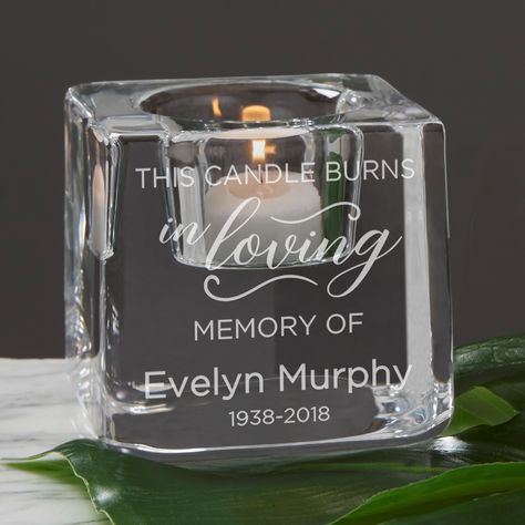 Personalized Memorial Candles, Memorial Candle Holder, Glass Block Crafts, Personalization Mall, Personalized Memorial Gifts, Memorial Candle, Votive Candle Holder, Glass Block, Remembrance Gifts