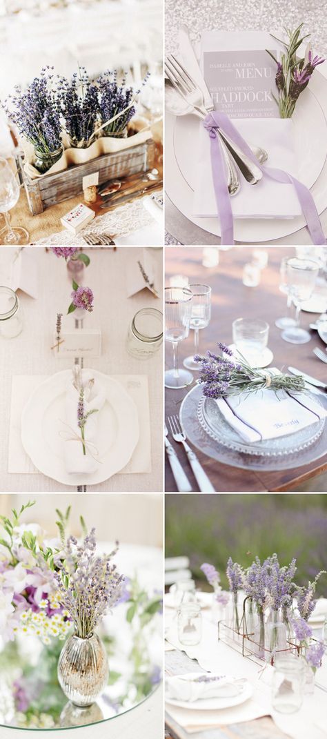 Wedding With Lavender, Deco Violet, Lavender Centerpieces, Lavender Wedding Theme, Wedding Guest Table, Deco Champetre, Party Table Centerpieces, Lilac Wedding, Wedding Party Table