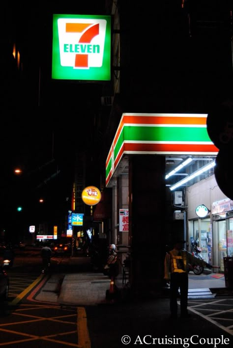 All of the things you can do at a 7-11 in Taiwan >> This list is hysterical. You can actually renew your driver's license and drop your dry cleaning off at the 7-11 among many other things! who knew?!? 7/11 Night, 7-11 7 Eleven, 7/11 Store, 7/11 Store 7 Eleven, 7/11 Aesthetic, 711 Aesthetic, 7 Eleven Aesthetic, 7 11 Aesthetic, Seven Eleven