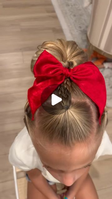 Little Poppy Co. on Instagram: "Another back to school style from the greatest @calla.mckinley 🎀❤️ we’re still crushin on this red bow from July!!   #hairstyle #toddlerhair #backtoschool #backtoschoolshopping #backtoschoolhairstyles #backtoschoolhair #toddlerfashion" Toddler Cheer Hairstyles, Gymnastics Bun Hairstyles, Girls Hairstyles With Bow, Cheer Comp Hairstyles, Big Bow Hairstyle For Kids, Kindergarten School Pictures Hair, Cheerleader Hairstyles With Bows, Easy Cheer Hairstyles With Bow, Ballet Hairstyles Kids