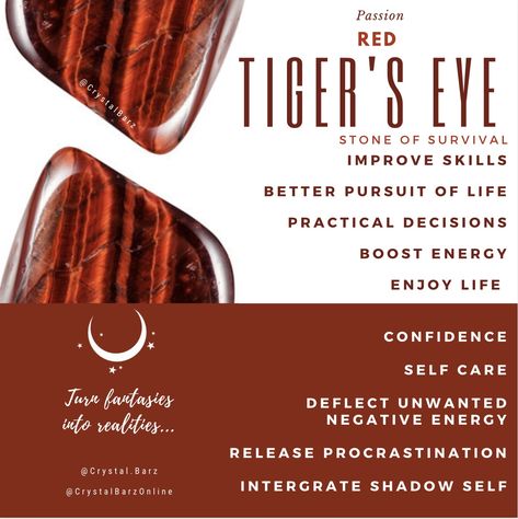 Red Tigers Eye Meaning, Red Tigers Eye Crystal Meaning, Red Tigers Eye Crystal, Tigers Eye Meaning, Crystal Cards, Eye Magic, Eye Crystals, Witch Journal, Pagan Spirituality