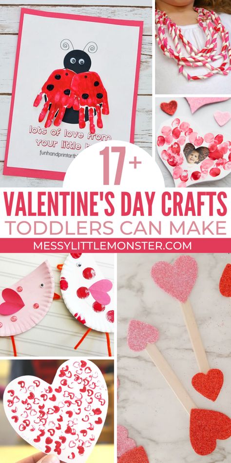 Preschool Valentine Crafts, Toddler Valentine Crafts, Roses Valentine, Valentines Bricolage, Hadiah Valentine, February Crafts, Easy Valentine Crafts, Crafts For Toddlers, Kartu Valentine