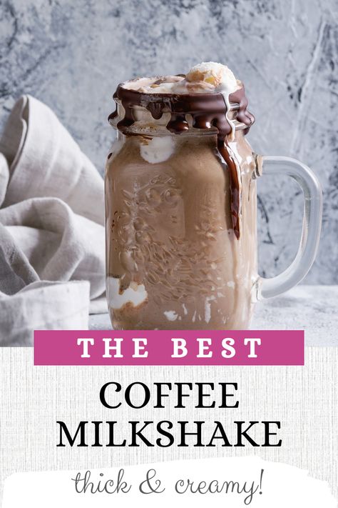 Copycat Milkshake Recipes, Coffee With Ice Cream Recipes, Ninja Milkshake Recipe, How To Make A Milkshake With Ice Cream, Ice Cream Shakes Milkshakes, Ice Cream Coffee Drink, Milkshake Recipe With Ice Cream, Summer Milkshakes, Coffee Shake Recipe