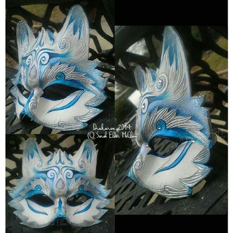 Japanese Fox Mask, Celtic Wolf, Winter Wolf, Japanese Fox, Winter Wolves, Kitsune Mask, Wolf Mask, Fox Mask, Leather Mask