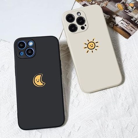 Matching Covers Iphone, Matching Couple Phone Cases, Bestie Phone Cases, Matching Phone Cases Aesthetic, Matching Phone Cases Bff, Moon Camera, Sun Phone Case, Bff Iphone Cases, Cute Couple Matching