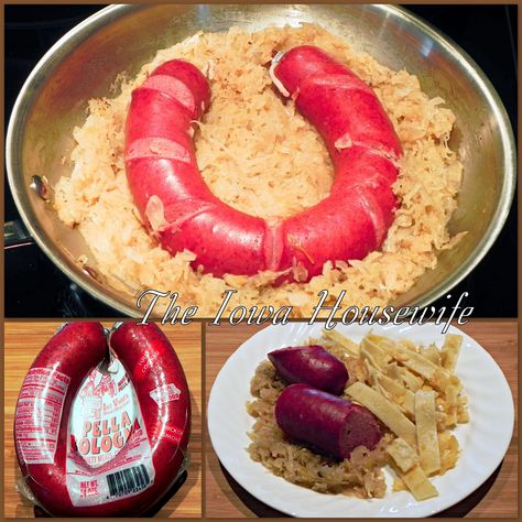 The Iowa Housewife: Ring Bologna and Sauerkraut Ring Bologna Recipes, Cooking Artichokes, Ring Bologna, Bologna Recipes, Cooking Movies, Cooking Dried Beans, Sausage Dishes, Meat Markets, Dinner Entrees