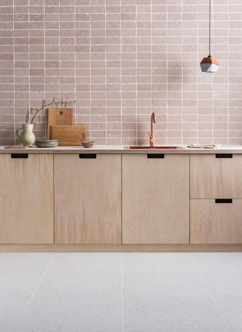 Mimica Terrazzo Mono Matt Porcelain Tiles | Mandarin Stone Tumbled Marble Tile, Modern Kitchen Backsplash, Mandarin Stone, Plywood Kitchen, Kitchen Marble, Wooden Cabinets, Updated Kitchen, Kitchen Tiles, Kitchen Backsplash