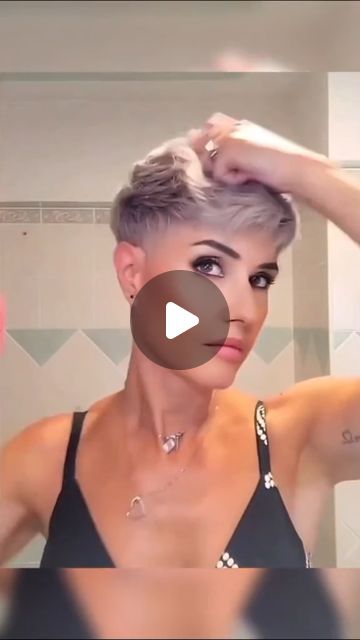 How To Style A Faux Hawk Pixie, Womens Pixie Cut, Back Of Pixie Cut, Disconnected Pixie, Style A Pixie Haircut, How To Style A Short Pixie, Style Pixie Hair, Short Pixie Cut Styles, How To Style Pixie Hair