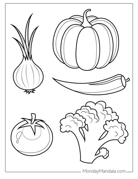 Vegetable Coloring Pages, Vegetable Drawing, Free Kids Coloring Pages, Nutrition Chart, Drawing Lessons For Kids, Bullet Journal Banner, صفحات التلوين, Printables Free Kids, Winter Vegetables