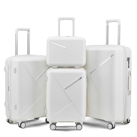 Travel confidently with our Stylish & Secure Family Luggage. Lightweight and durable, it features a waterproof PP exterior, TSA lock, and a scratch-resistant modern design. White Luggage, Travel Luggage Set, Quick Weekend Getaways, Hard Shell Luggage, Travel Store, Small Suitcase, Lightweight Suitcase, Lightweight Luggage, Suitcase Set