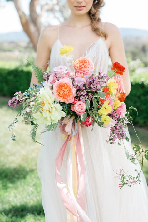 If Sleeping Beauty is Your Favorite Fairy Tale, You Need to See This Wedding Editorial. Colorful Bridal Bouquet, Silk Bridal Bouquet, Spring Wedding Bouquets, Summer Wedding Bouquets, Silk Wedding Bouquets, Rustic Wedding Bouquet, Colorful Bouquet, Wedding Flower Inspiration, Wedding Boho