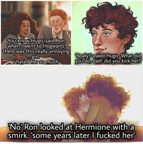 Ron And Hermione Fan Art Pregnant, Harry And Ginny Fan Art Spicy, Romione Memes, Hermione And Ron Fan Art, Hinny Memes, Ronmione Fanart, Ron And Hermione Fanfiction, Ron And Hermione Fan Art, Romione Fanart