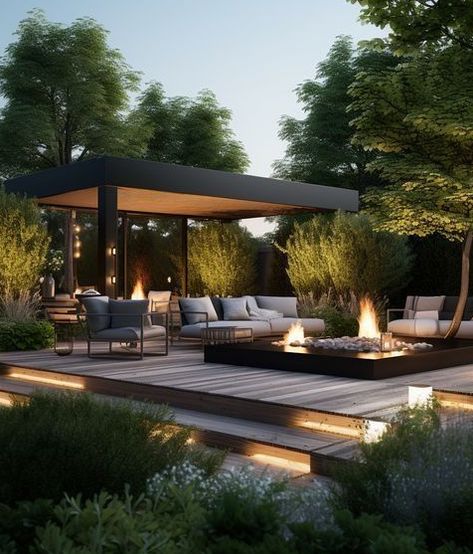 Modern Garden Design Luxury Backyards, Patio Extension, Vertical Planting, Architectural Plan, Patio Layout, Patio Pergola, Outdoor Patio Designs, Minimalist Garden, Edging Ideas