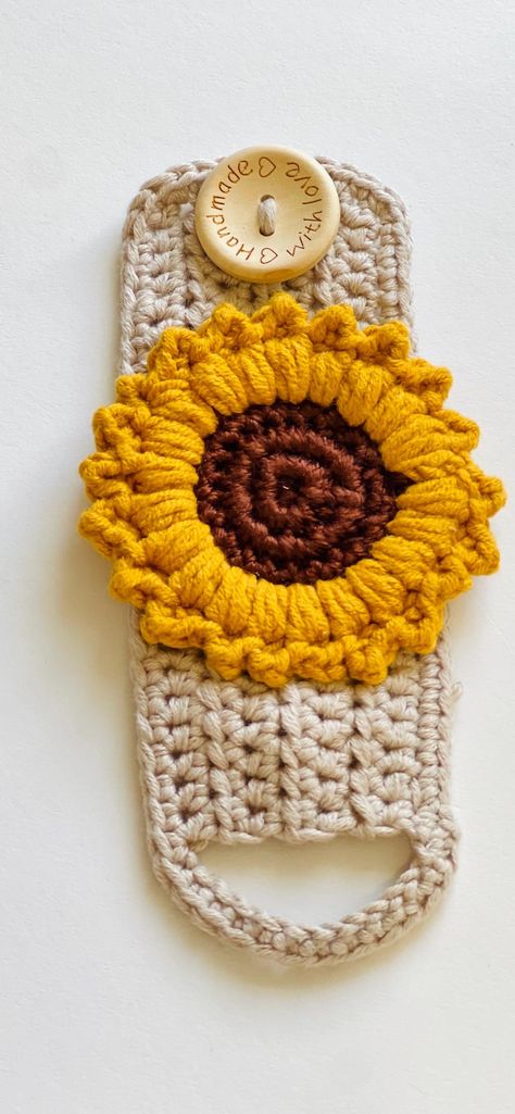 Handmade crochet sunflower napkins ring/holder Crochet Napkin Holder, Sunflower Napkins, Crochet Napkin Rings, Crocheted Sunflower, Napkins Holder, Sunflower Aesthetic, Crochet Rose Pattern, Sunflower Crochet, Easy Fall Crafts