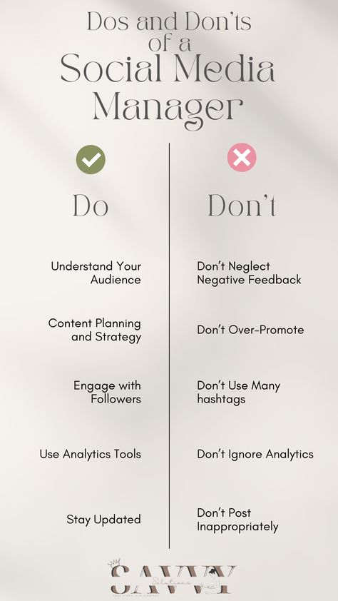 Dos and Don'ts of a Social Media Manager Social Media Management Website, Become A Social Media Manager, How To Become A Social Media Manager, Social Media Management Aesthetic, Social Media Manager Pricing, Social Media Marketing Aesthetic, Social Media Manager Aesthetic, Social Media Managing, Social Media Manager Checklist