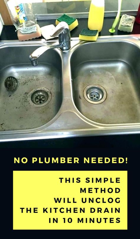 No Plumber Needed! This Simple Method Will Unclog The Kitchen Drain In 10 Minutes - 101CleaningTips.net How To Unclog A Kitchen Sink, How To Unplug A Kitchen Sink Drain, Unclog Garbage Disposal Drain, Sink Clogged Unclog A Drain, Kitchen Sink Drain Cleaner, Diy Unclog Kitchen Sink, Clogged Sink Drain Kitchens, Clogged Kitchen Sink Unclogging Drains, Unclogging Kitchen Sink