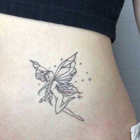 Fairy Leg Tattoo, Fairy Tattoo Stencil, Fairy Sleeve, Rose Tattoo Hand, Tattoo Borboleta, Pixie Tattoo, A Small Tattoo, Borboleta Tattoo, Whimsical Tattoos