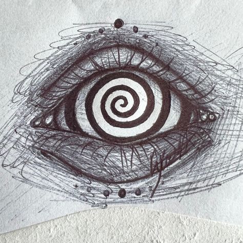 Cool Eye Drawings, Girl Eyes Drawing, Eyeball Drawing, Buda Wallpaper, Trippy Eye, Spiral Drawing, Scary Eyes, Creepy Eyes, Eyeball Art