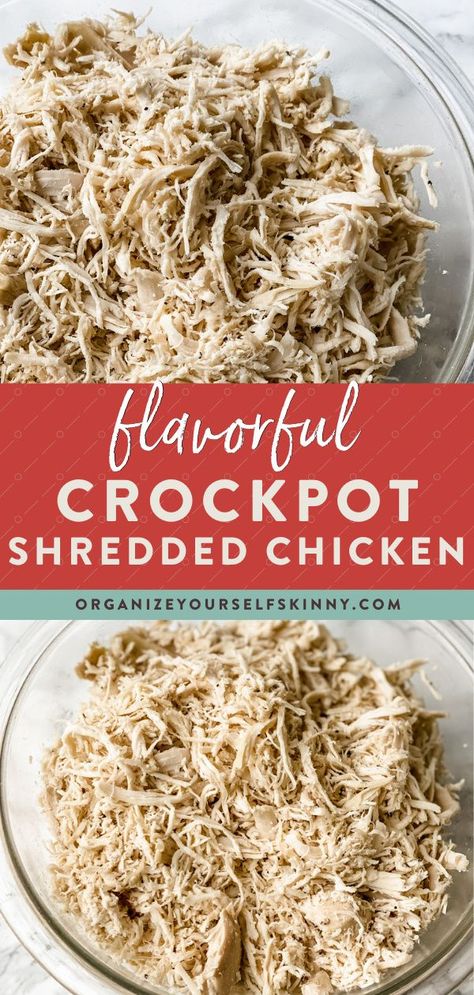 Shredded Chicken Crockpot Recipes, Shredded Chicken Breast Recipes, Fwtfl Recipes, Frozen Chicken Crockpot, Crockpot Shredded Chicken, Crockpot Meal Prep, Easy Meal Prep Recipes, Shredded Chicken Crockpot, Easy Shredded Chicken