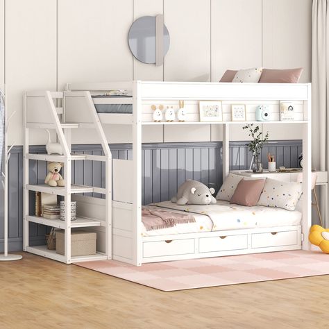 Convertible Bunk Beds, Full Size Bunk Beds, Storage Staircase, Bunk Bed With Storage, Trundle Bed With Storage, Futon Bunk Bed, Wood Bunk Beds, Bunk Beds With Storage, Low Bed