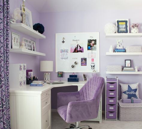 The Davis Home - Transitional - Kids - Houston - by Marker Girl Home | Houzz Teen Bedroom Makeover, Girls Bedroom Makeover, Purple Bedrooms, Teen Bedroom Designs, Purple Bedroom, Family Summer, Kids Bedrooms, Big Girl Rooms