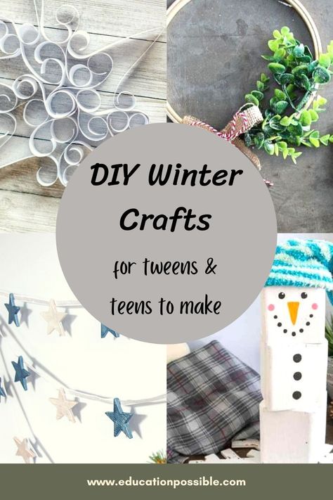 Simple and quick winter crafts for teens that will help keep them busy during the cold, dark days of winter. Kids don't have to be bored, even though they're stuck inside more than usual. Spend some time together making some cool DIY projects that you can use to decorate your home to celebrate winter. Many of these crafts use classic symbols of the season like snowflakes, snowmen, and icicles. Winter Craft Ideas For 5th Graders, Winter Bookmark Craft, Winter Activities For Middle School, Winter Themed Crafts For Adults, January Crafts For Adults Diy, Winter Crafts For Middle School, November Art Projects For Middle School, Winter Crafts Middle School, Winter Crafts For Middle School Students