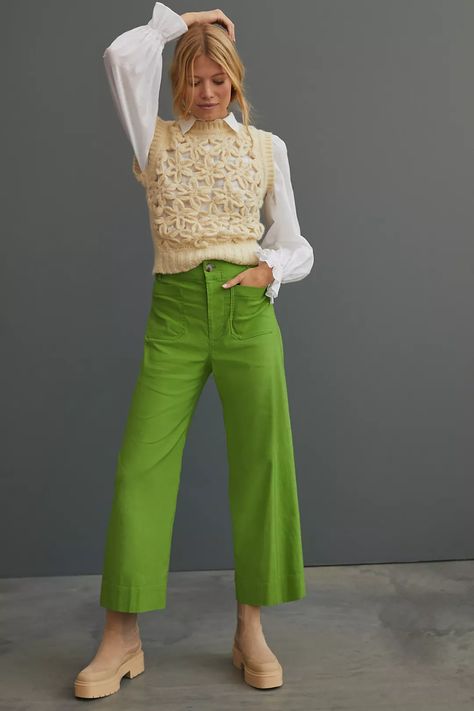 Cropped Pants Outfit, Cropped Wide Leg Trousers, Slogan Tees, Casual Outfit Inspiration, Cropped Wide Leg Pants, Warrior Queen, Womens Dress Pants, Greek Goddess, Purple Flower