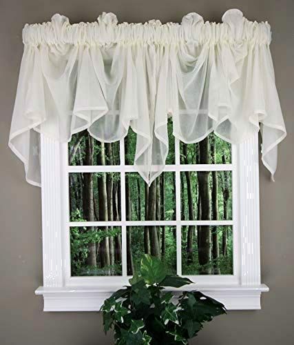 Country Valances, White Valance, Sheer Valances, Waterfall Valance, Farmhouse Window Treatments, Swag Curtains, Kitchen Valances, Beautiful Curtains, Curtain Valance