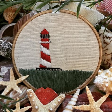 MerMay day 13!! Check out my Etsy shop! Link in bio! . . . . . . . . . . . . . #mermay2018 #mermay #lighthouse #embroidery #embroideryart…