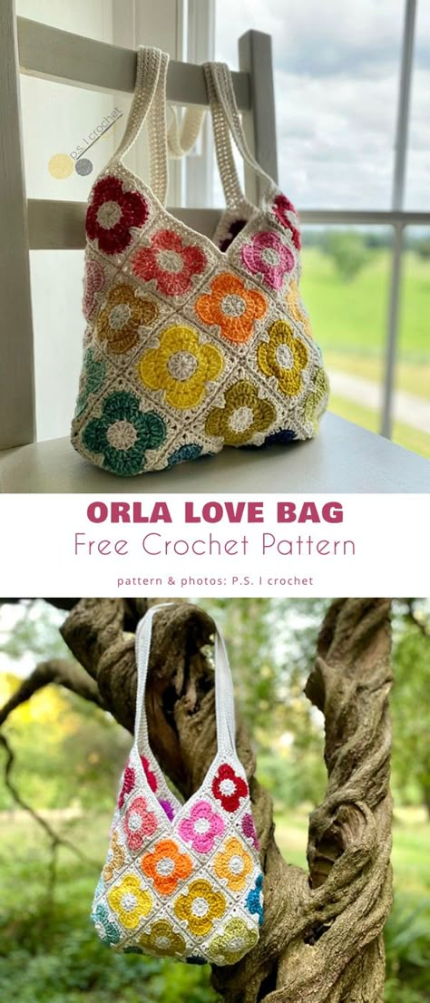 Granny Square Handbag Pattern, Crochet Purse Granny Square, Easy Crochet Bag Pattern Free, Granny Square Bag Pattern, Granny Square Purse, Granny Square Haken, Crochet Dreams, Tote Bag Pattern Free, Crochet Boho Bag