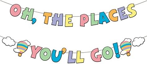 Oh The Places Youll Go Decorations, Dr Seuss Baby Shower Decorations, Preschool Graduation Decorations, Kindergarten Graduation Decorations, School Hallway Decorations, Balloon Cloud, Dr Seuss Party, Kindergarten Graduation Party, Travel Baby Shower Theme