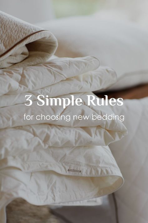 Ready to give your bedroom a fresh new look? Our 3 simple rules for selecting new bedding will help you create a comfortable and stylish bed that promotes better sleep and relaxation. From choosing the right materials and textures to selecting the perfect color scheme, we'll guide you through the process of selecting bedding that fits your style and sleep needs. Whether you're looking to update your current bedding or completely transform your sleep space, we've got you covered. #BedroomDesign Bed Styling Ideas Color Schemes, Sleep Wellness, Bed Inspo, Sleep Products, Stylish Bed, New Bedding, Luxurious Hotel, Sleep Health, Designer Bedding Sets