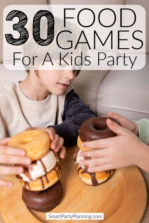 Cooking Challenge Game, School Age Food Activities, Eating Contest Ideas Party Games, Food Relay Games, Cupcake Walk Game, Baking Party Games, Fun With Food Activities For Kids, Fun Easy Party Games, Pizza Games For Kids