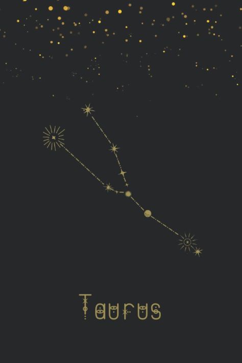 This Taurus zodiac sign star constellation notebook is in black and gold making it a suitable gift for anyone. It also features the Taurus star constellation on each interior page. Zodiac Sign Taurus Wallpaper, Taurus Tattoo Zodiac Signs, Taurus Tattoo Star Constellation, Star Sign Tattoos Taurus, Constellation Taurus Tattoo, Taurus Constellation Wallpaper, Constellation Tattoo Taurus, Taurus Star Sign Tattoo, Taurus Star Tattoo