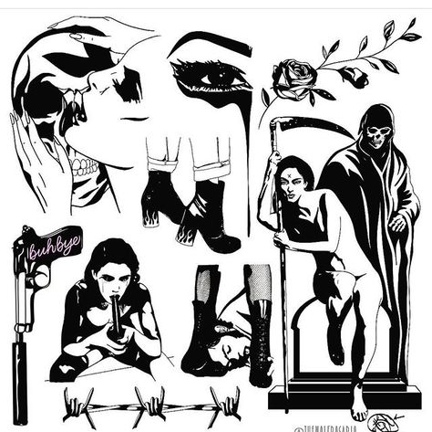 High Contrast Tattoo, Contrast Tattoo, Cherub Tattoo, Quick Art, Flash Sheets, Star Wars Background, Doodle Tattoo, Spooky Tattoos, Sketch Tattoo Design