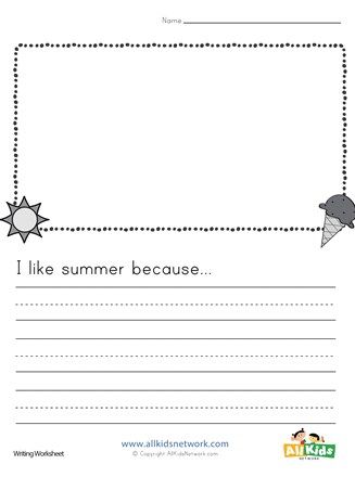 Draw a picture and write about why you like summer. Cursive Writing Practice, Summer Worksheets, Draw And Write, Writing Practice Worksheets, Summer Writing, Draw A Picture, Worksheet For Kids, Student Drawing, Writing Templates