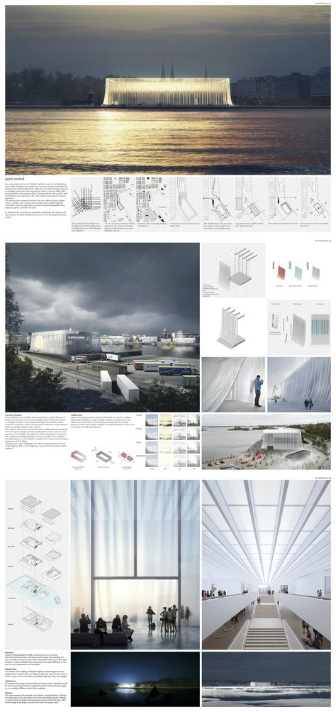 Guggenheim Helsinki, Presentation Board Design, Architecture Elevation, Architecture Presentation Board, Architecture Panel, Architectural Competition, Architecture Board, Architecture Graphics, Presentation Layout