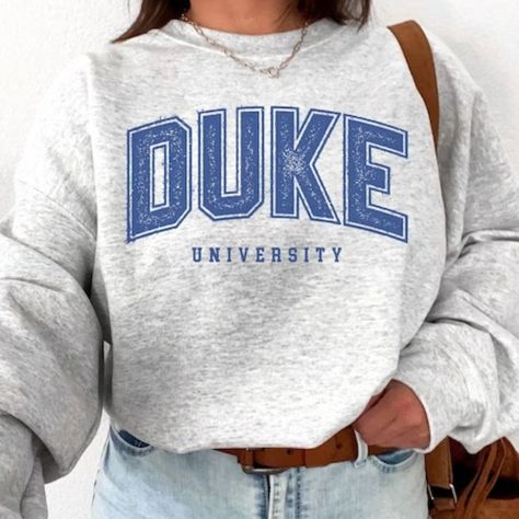 Duke University, Duke Sweatshirt, Duke T Shirt, Duke Vintage University Y2k Duke Sweatshirt, Duke Logo, College Clothes, Vintage University, Duke University, University Sweatshirts, 90s Mens, Blue Crew, Grey Crewneck