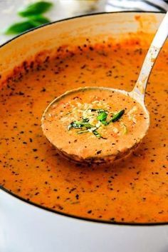 Simply Stacy Recipes, French Tomato Soup, Sipping Soup, Basil Soup Recipe, Tomato Basil Soup Recipe, Creamy Tomato Basil Soup, Parmesan Soup, Basil Soup, Tomato Season