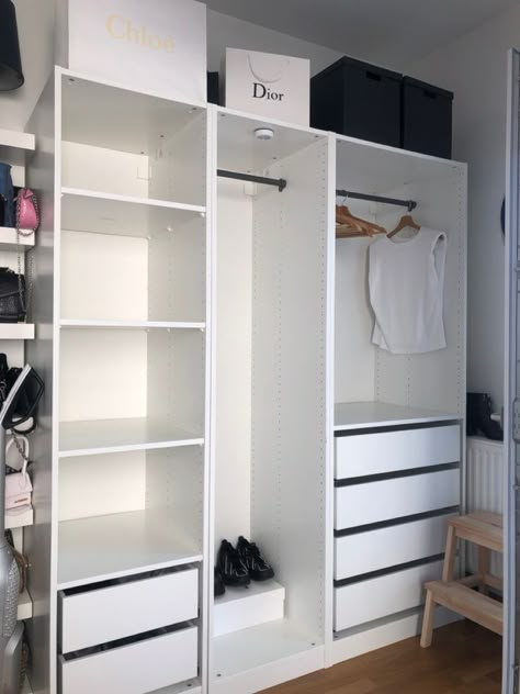 Dressing Ikea, Functional Closet, Room Organization Bedroom, Mon Dressing, Dressing Room Closet, White Room Decor, Closet Design Layout, Wardrobe Interior Design, Closet Layout