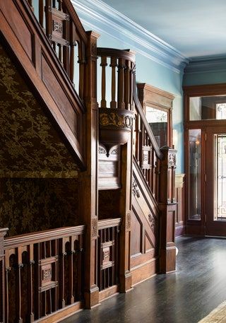 Tour the Totally Charming New York City Home of One Young Family | Architectural Digest Old Window Shutters, Mirror Closet Doors, Scenic Wallpaper, Young Family, Home Wallpaper, Architectural Salvage, Architectural Digest, Wooden Doors, A House