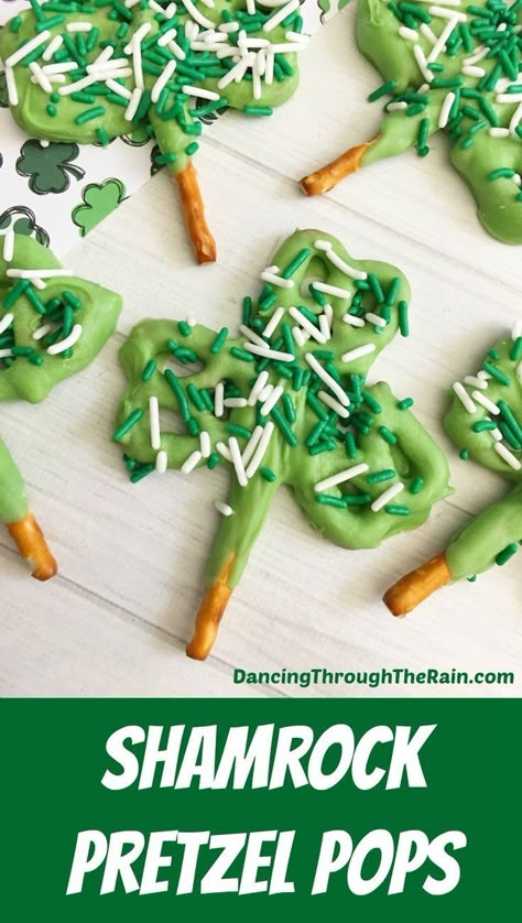 20+ Kid Approved St. Patrick's Day Snacks and Recipes Shamrock Pretzel Pops, Shamrock Pretzels, Pretzel Pops, St Patrick Day Snacks, St Patricks Food, St Patrick's Day Desserts, Shamrock Craft, St Patrick Day Treats, Mint Oreo