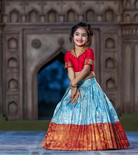 Pattu Dress For Kids, Baby Lehenga Blouse Designs, Saree Frock Dresses For Kids, Traditional Dresses For Kids Girl, Pattu Langa Blouse Designs For Kids, Kids Pattu Langa Designs, Pattu Pavadai Kids Blouse Designs, Pattu Lehenga For Kids, Pattu Pavadai Kids