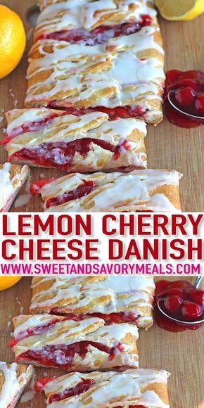 Lemon Cherry Cheese Danish Recipe is very easy to make with crescent dough, ready in 30 minutes, with a delicious lemon and cherry flavors! #danish #danishfood #brunch #brunchrecipes #cherry #dessertfoodrecipes #sweetandsavorymeals #recipevideo #bestrecipes Cherry Cheese Danish Recipe, Cherry Cheese Danish, Cheese Danish Recipe, Pastries Recipes Dessert, Pillsbury Crescent, Danish Recipe, Savory Meals, Cheese Danish, Breakfast Sweets