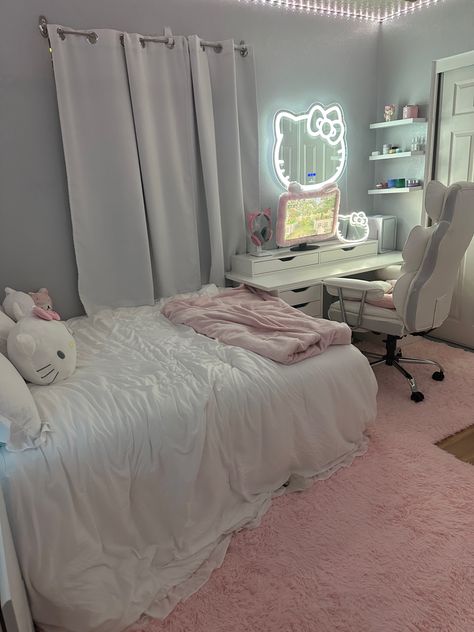 Hello Kitty Room Decor, Elegant Wall Decor, Stylish Bedroom Decor, Room Organization Bedroom, Luxury Room Bedroom, Pink Room Decor, Classy Bedroom, Room Redesign, Dekorasi Kamar Tidur