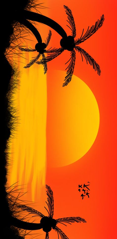 Trippy Sunset Art, Sun Set Wallpaper, Drawing Sun, Sunset Drawing, Oil Pastel Paintings, Red Sunset, Dorm Walls, Poster Drawing, Sun Set