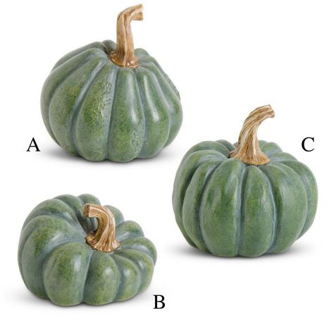 The ideal accent for the fall season, these delightful pumpkins can be used in so many forms. Add them to a cornucopia of stems and other fruits and vegetables, or simply place them on a shelf and admire their simple personality. Dimensions: 4.5"H x 4" Pumpkin Pottery, Resin Pumpkin, Ceramic Pumpkins, Easy Pumpkin Carving, Green Pumpkin, Halloween Pumpkins Carvings, Velvet Pumpkins, Easy Pumpkin, Polymer Clay Projects