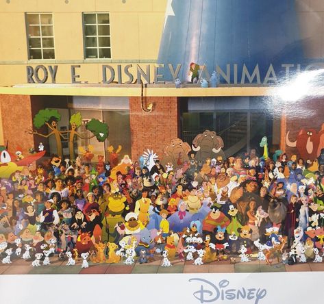 Once upon a studio photo with all characters Pixar Animation, Disney World Rides, Oswald The Lucky Rabbit, Princesa Peach, Disney 100, Disney Memories, Animation Studios, Walt Disney Animation, Walt Disney Animation Studios